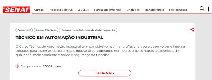 Curso de Automação Industrial Senai