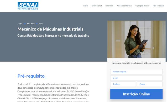 Curso Técnico em Manutenção de Máquinas Industriais